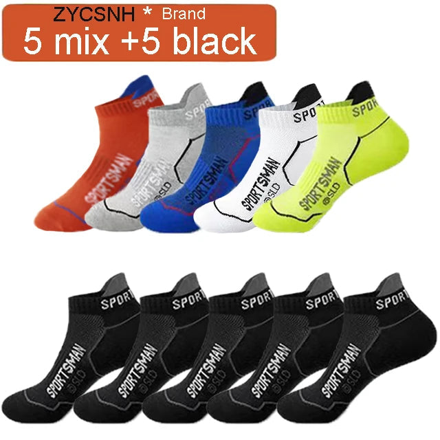 10 Pairs High Quality Socks Men's Summer Man Short Socks Breathable Ankle Socks Cotton Sports Socks Black Thin Cut Run Men Socks Quick Pick Grocers
