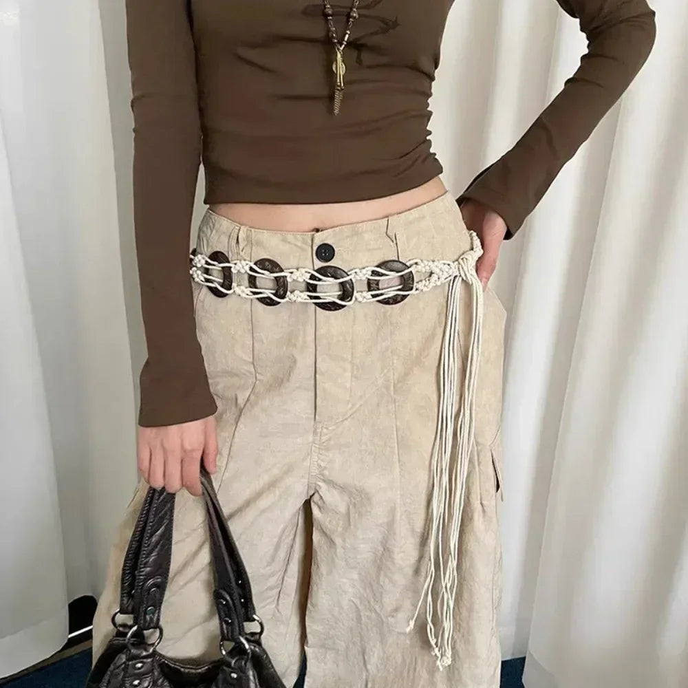 New Butterfly Tassel Waist Chain Y2K Trendy Bohemian Belt Summer Beach Accessories Vintage Flower Bohemian Belt Quick Pick Grocers