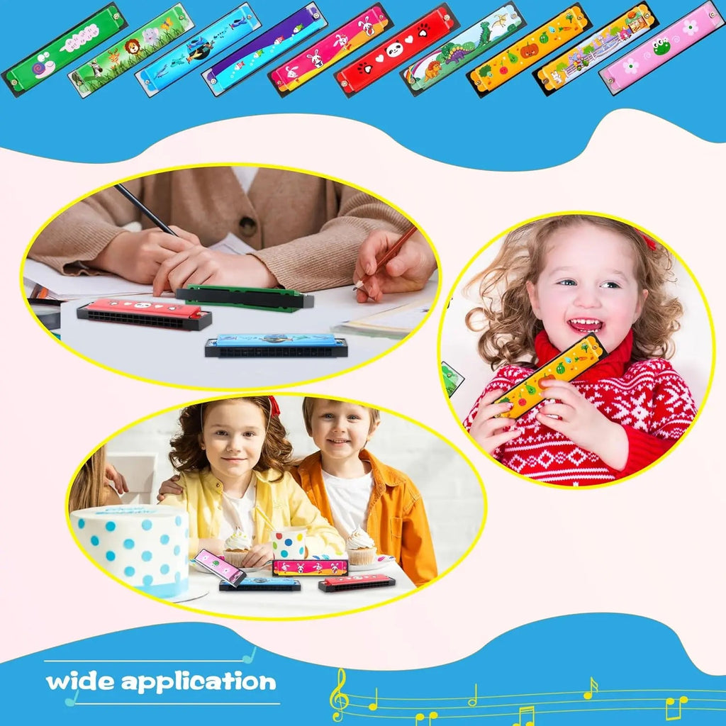 1pc/2/4pcs Children Wooden Harmonica Musical Instrument Toys Music Teaching Aids Puzzle Early Education Kindergarten Beginners Econic Blanks