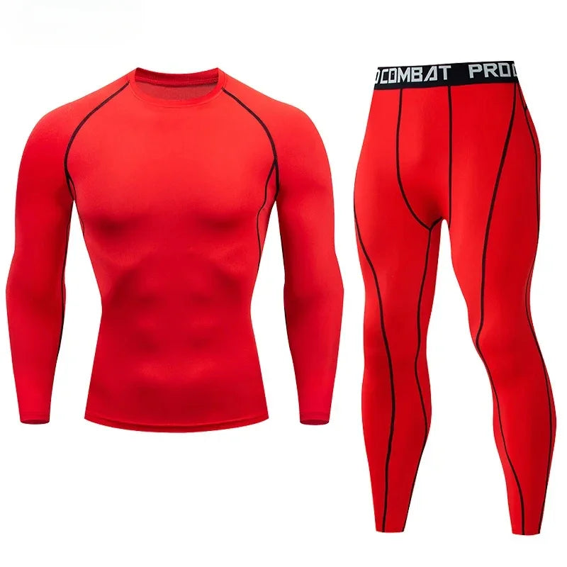 2pcs Men's Compression Sportswear Suit Elastic Training Yoga Sets Workout Jogging Fitness Clothing Tracksuit Pants Sporting Quick Pick Grocers