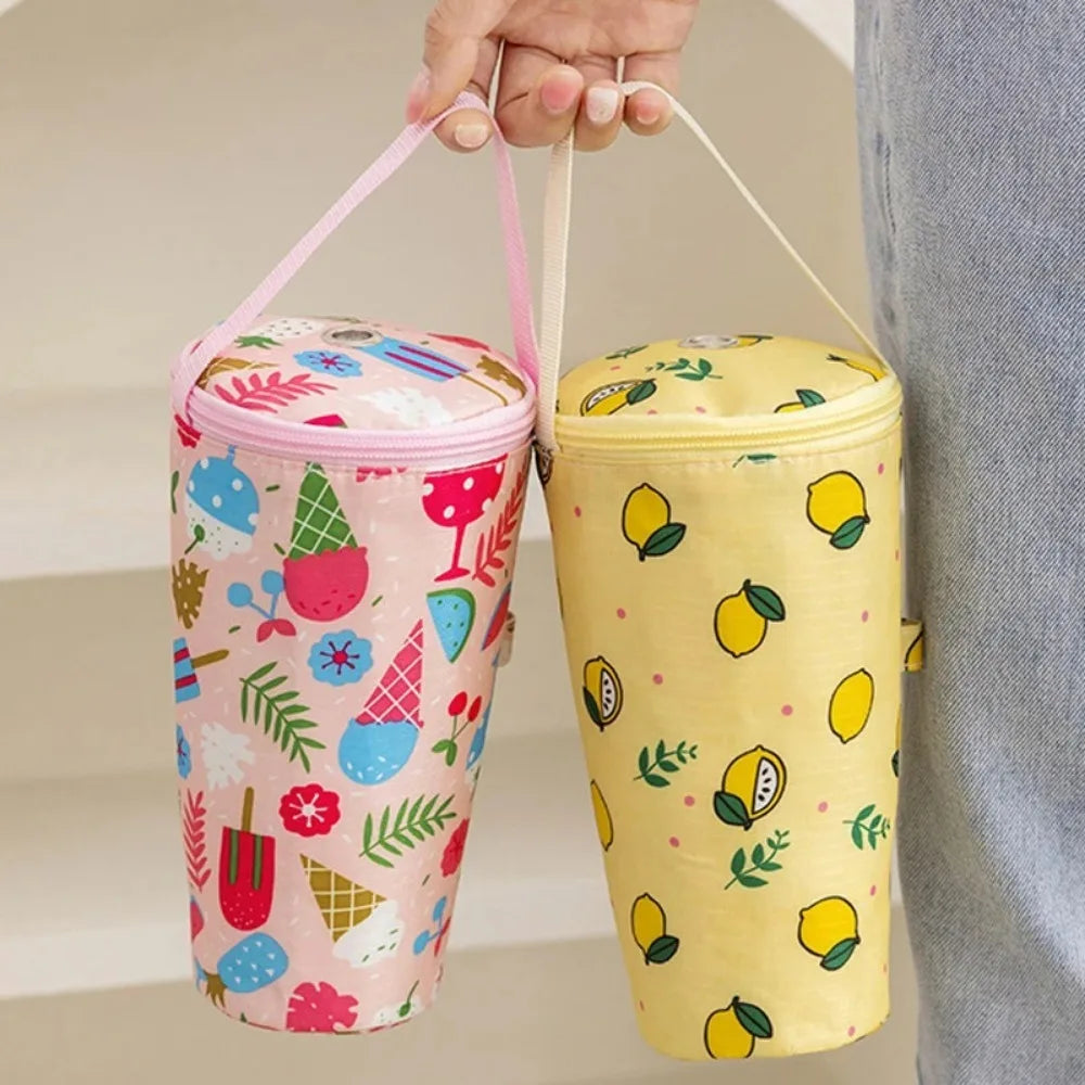 Portable Milk Tea Tote Bag Heat Preservation Bag Carrying Insulated Cup Cover Umbrella Bag Handbag Camping Drinkware Accessories Econic Blanks