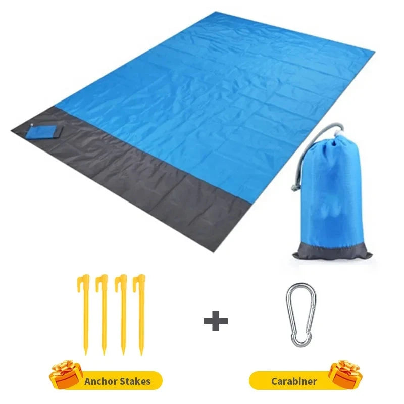 Waterproof Pocket Beach Mat Folding Beach Blanket Camping Mat Lightweight Lightweight Mat Outdoor Picnic Mat Econic Blanks