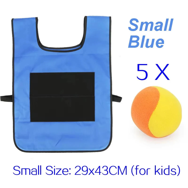Sticky Dodge Ball Game Vest Outdoor Sports Toy Jersey Fabric  Props Throw Catch Soft Fleece Balls Safe for Kids Teens Adults Quick Pick Grocers
