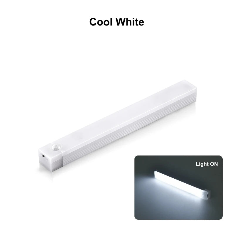 Wireless USB Rechargeable Motion Sensor LED Bar Light Induction Night Light Portable Cordless Magnetic Cabinet Lamp for Kitchen Quick Pick Grocers