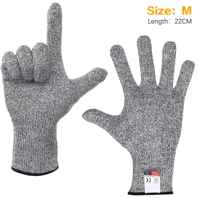Level 5 HPPE Anti-Cut Gloves Kitchen Gardening Anti-Cut Knitted Gloves Anti-Thorn Wear-Resistant Glass Building Cutting Gloves Quick Pick Grocers