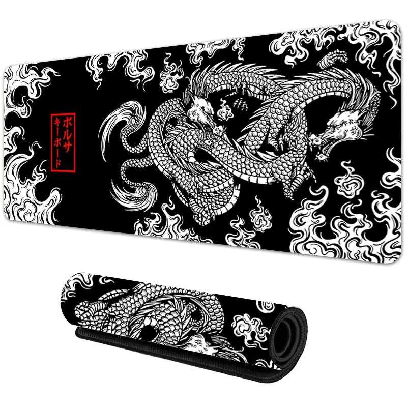 Japanese Dragon Large Gaming Mousepad Keyboard Gamer Mouse Pad on The Table Speed Desk Mat Anime Mouse Mats ，Dragon pattern Quick Pick Grocers