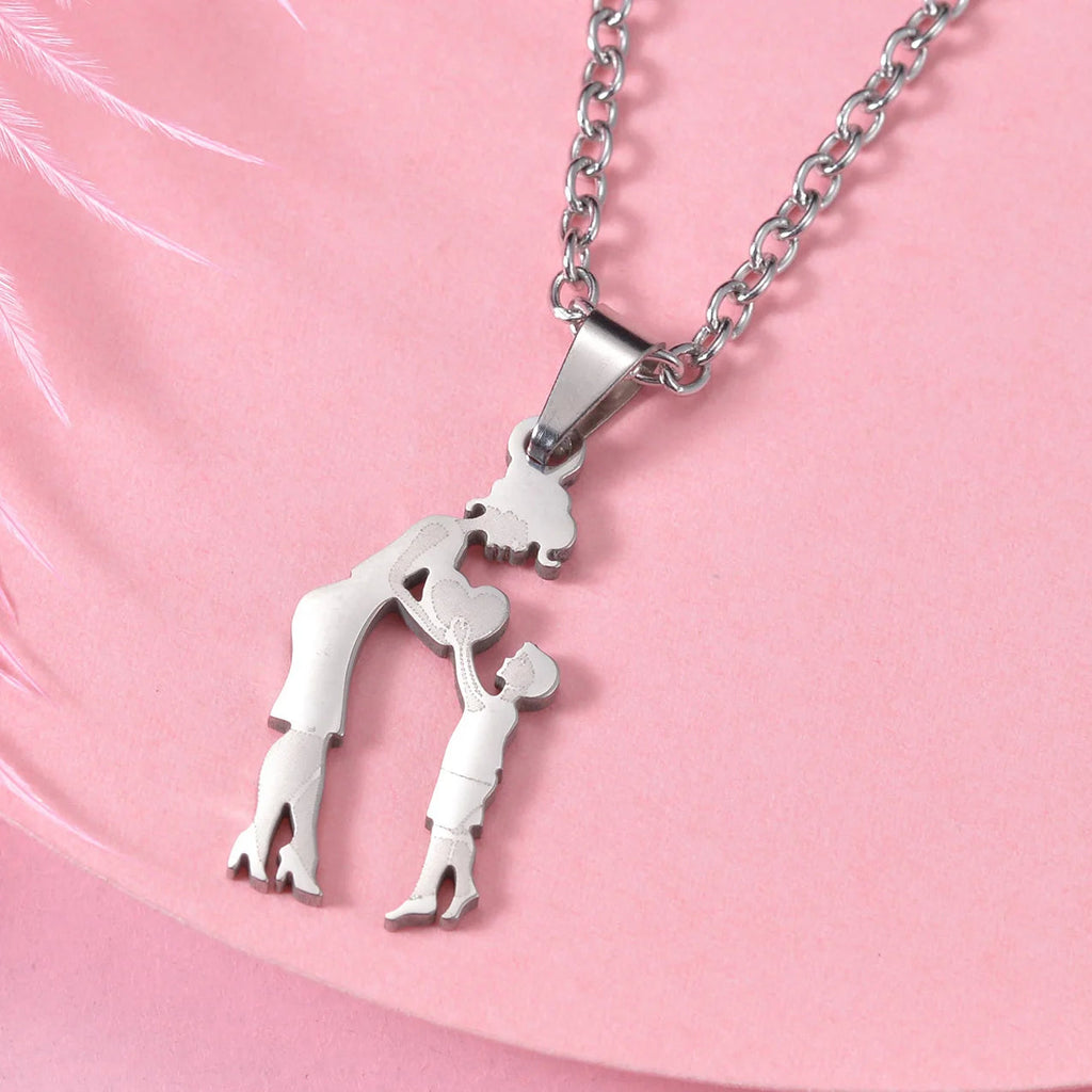 Girls Boy Children Stainless Steel Family Necklaces Mama Pendants Necklace Birthday Gifts For Women Jewelry Mother's Day Jewelry Quick Pick Grocers