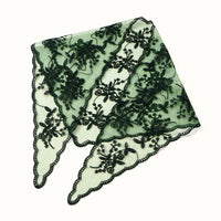 Elegant Lace Scarf Hollow Out Embroidery Foulard Bandana Solid Color Triangular Scarf Thin Vintage HandkerChiefs for Hair Woman Quick Pick Grocers