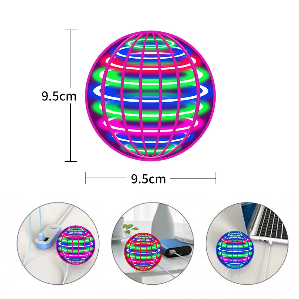 Flying ball, automatic spinning ball, LED dazzling lights, floating magic, fan, UFO flying machine, toy, gift, game, sports ball Quick Pick Grocers