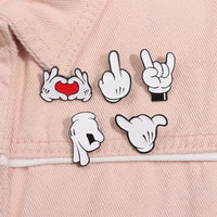Cartoon Finger Gesture Love You Enamel Pins Creative Metal Decoration Brooch Lapel Badge Clothes Backpack Accessory for Friends Quick Pick Grocers