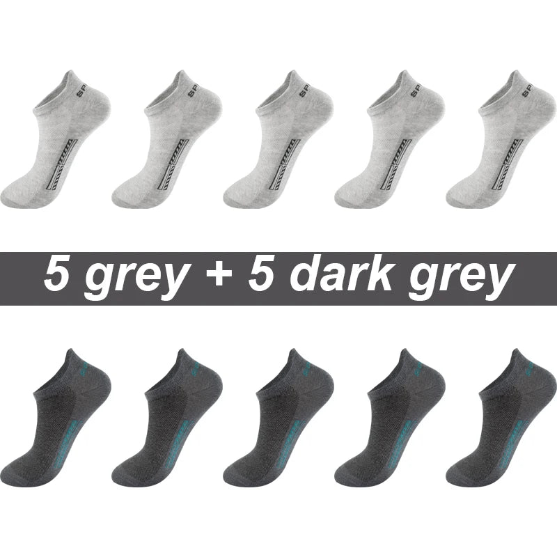 High Quality 10Pairs Men Socks Combed cotton 100% Summer Sports Sock Plus Size EUR38-48 Quick Pick Grocers