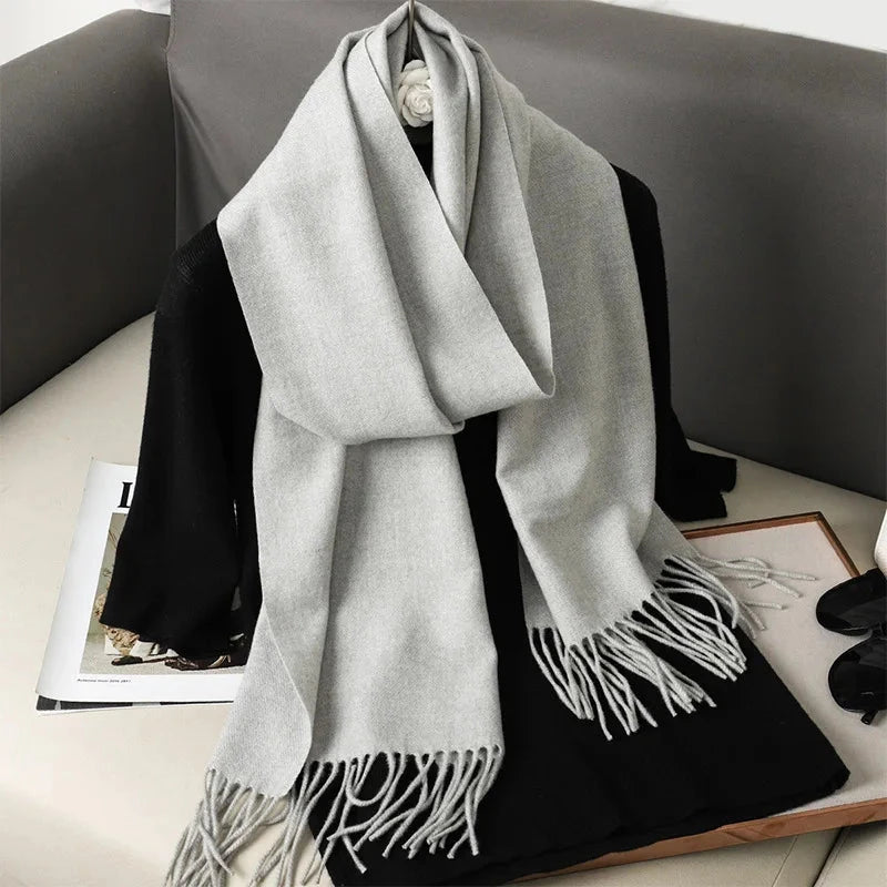 62Color Solid Women Winter Scarf Warm Thicken Cashmere Shawl Outdoor Fashion Luxury Tassels Pashmina Lady Wrap Windproof Scarves Econic Blanks