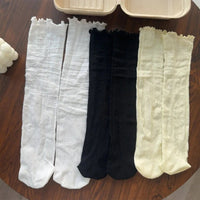 Japanese Kawaii Girls Cute Socks Spring Summer Mesh Hollow Out Women Socks Solid Color Female Harajuku Retro Vintage Long Socks Quick Pick Grocers