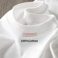 Pure White 260g Heavy T-shirt Men's Summer Pure Cotton Short-sleeved New Men's and Women's Streetwear Quick Pick Grocers