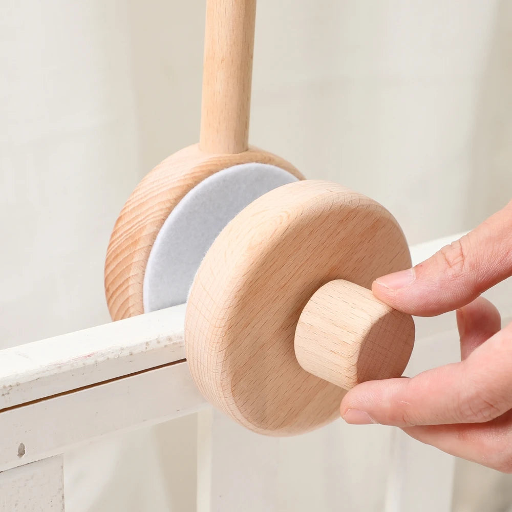 Crib Mobile Bed Bell Wooden Bracket Baby 0-12 Months Wooden Mobile Hanging Rattles Toy Holder Decorative Accessories Arm Bracket Purest Peak