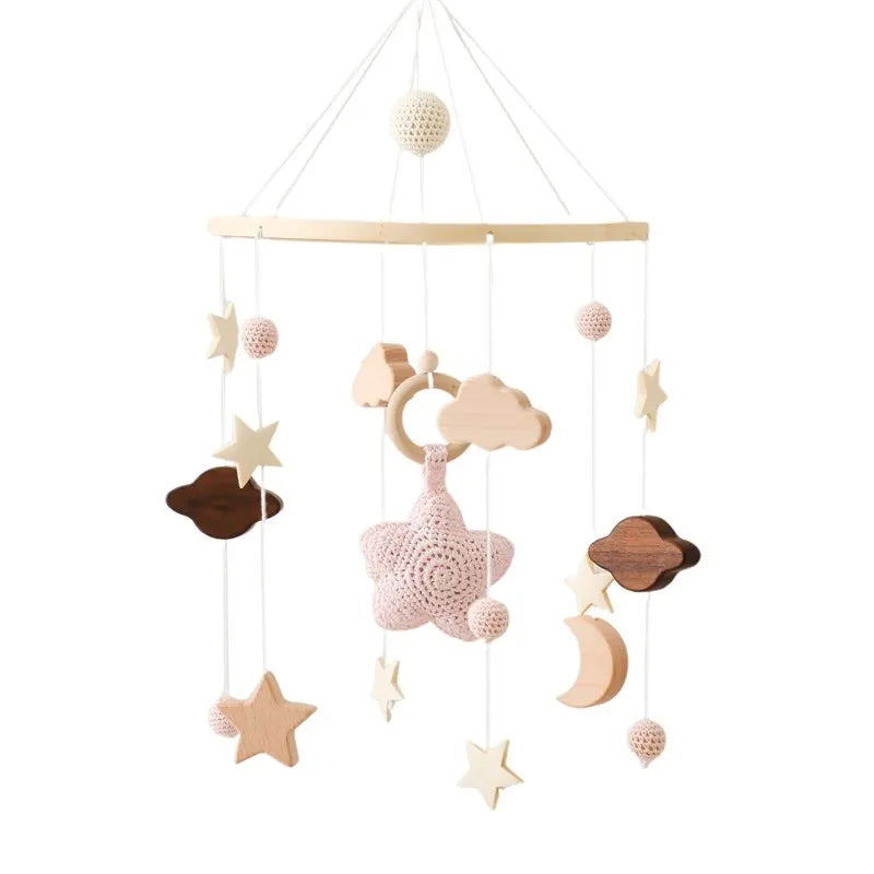 Mobile Wooden Bell Baby Toys 0-12 Months Rattle Toys Bed Newborn Crib mobile With Music Box Bed Bell Hanging Toys Crib Bracket Purest Peak