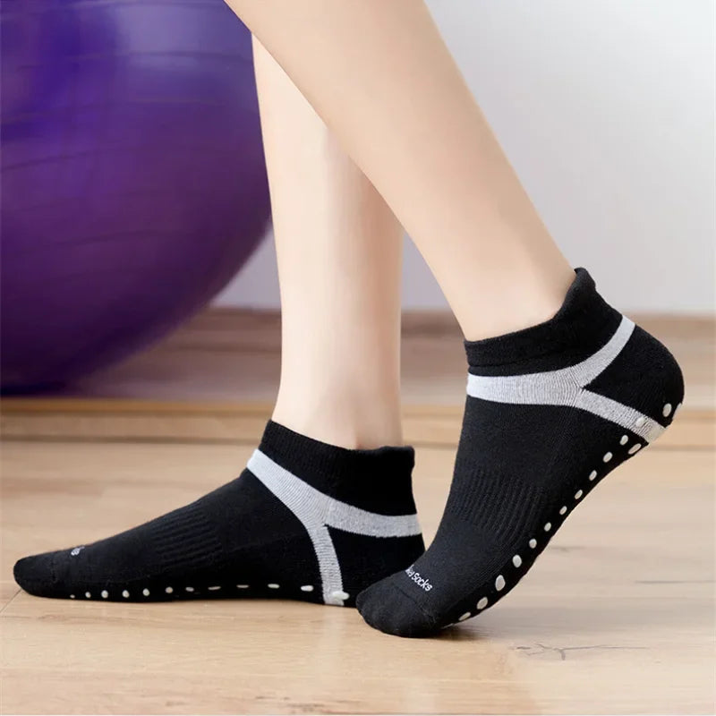Yoga Socks Men Women Professional Silicone Non-slip Pilates Socks Large Size Indoor Floor Gym Fitness Cotton Dance Sports Socks Quick Pick Grocers