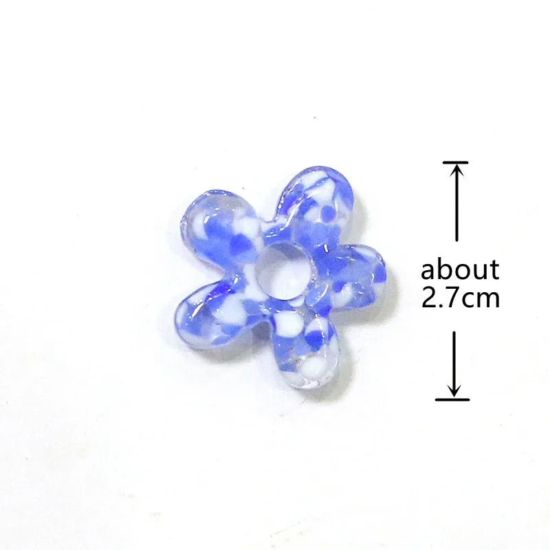 6pcs Irregular Shape Cute Mini Glass Flower Ornament Christmas Wedding Party Decor Supplies DIY Girl Jewelry Pendant Accessories Quick Pick Grocers