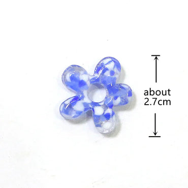 6pcs Irregular Shape Cute Mini Glass Flower Ornament Christmas Wedding Party Decor Supplies DIY Girl Jewelry Pendant Accessories Quick Pick Grocers