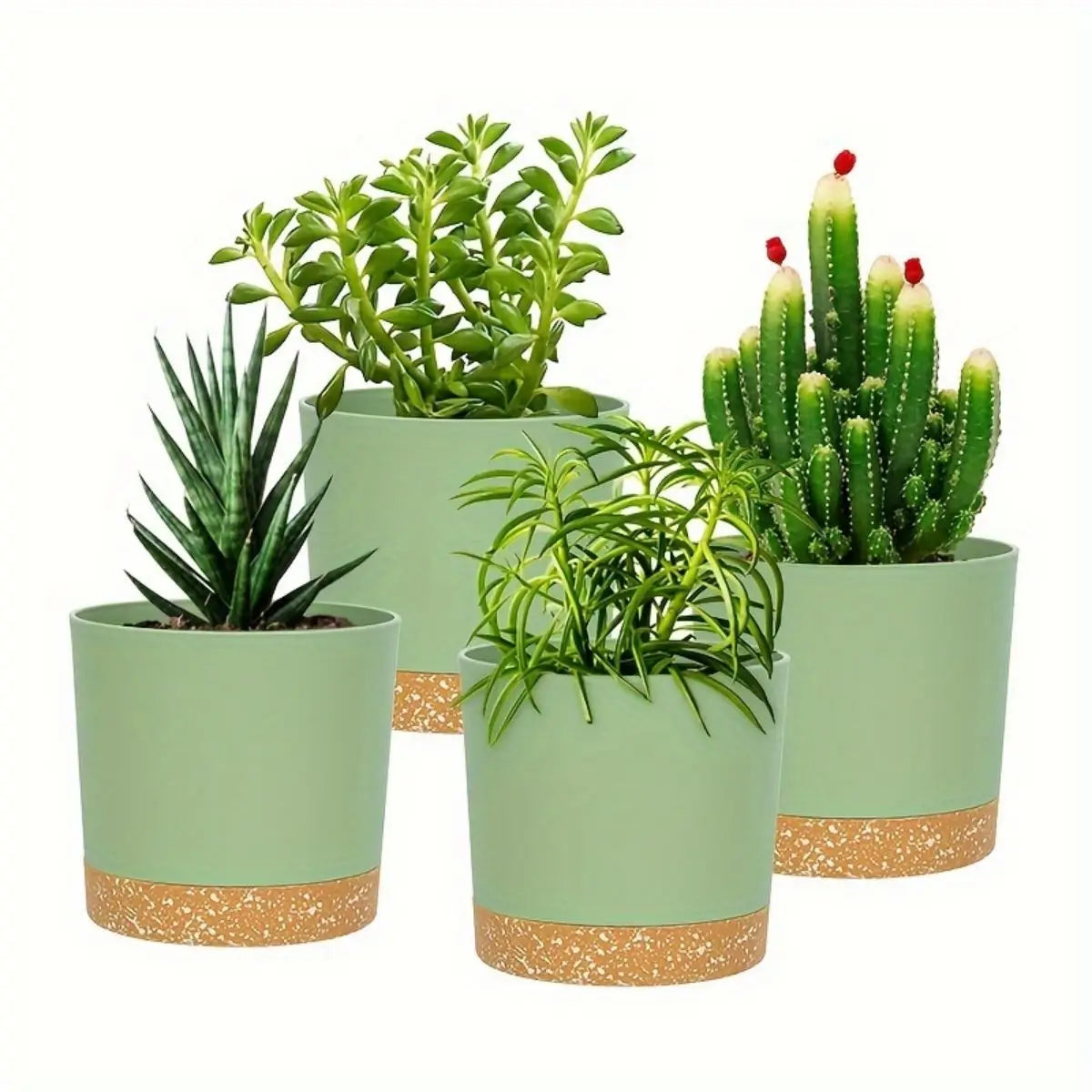 4pcs Flowerpot 5inch Removable Bottom Round Flower Pot Detachable Bottom Flower Pot Home Supplies Breathable Flower Pot Quick Pick Grocers
