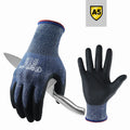Level 5 Cut-Resistant Gloves, Firm Non-Slip Grip, Heavy Duty Work, Durable & Breathable Nitrile Foam Coated, Touchscreen Quick Pick Grocers