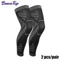 BraceTop Long Leg Compression Sleeves,Full Leg Sleeve Long Knee Brace Knee Support Protect Basketball,Football, Knee Pain Relief Quick Pick Grocers