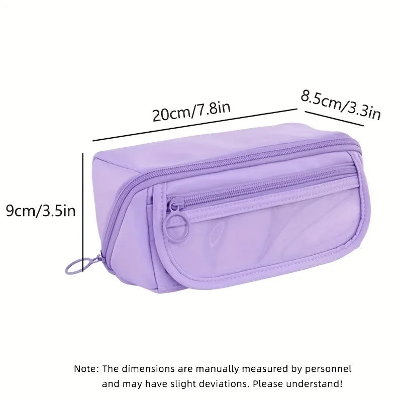 Large Capacity Pencil Case Organizer - Multi-Compartment Desktop Storage for School & Office Supplies ( Pink/Purple/Black) Quick Pick Grocers