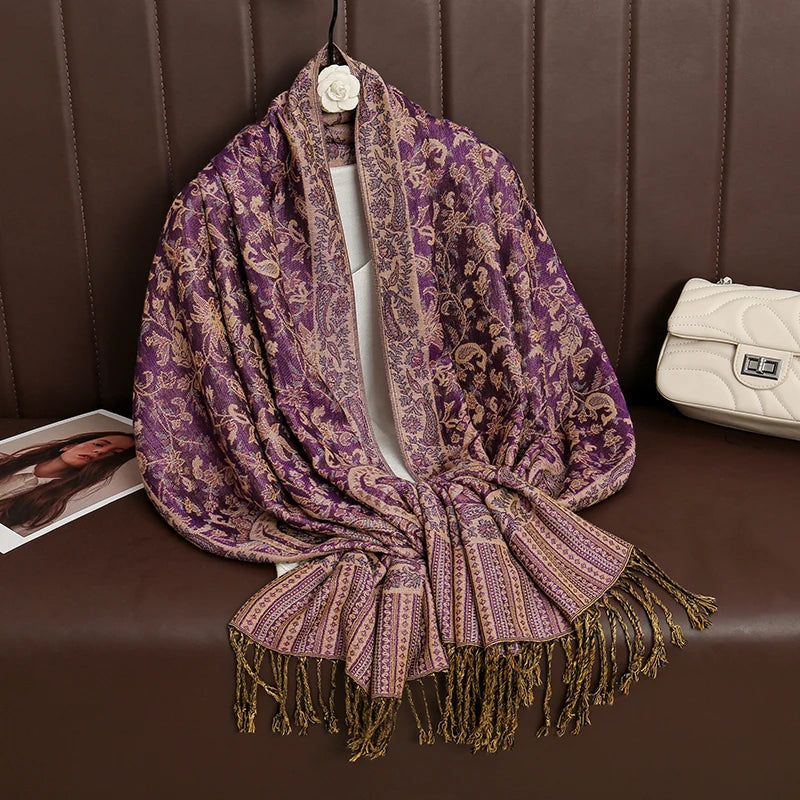 Luxury Brand Autumn Cashmere Pashmina Shawl Lady Wrap Warm Winter Scarves Design Print Female Foulard Cotton Stoles Scarf 2023 Quick Pick Grocers