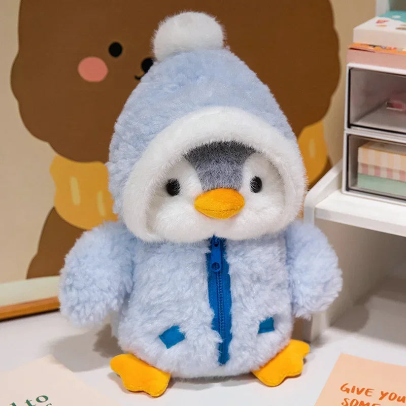 New Cute Penguin Plush Toy Baby Comforting Sleep Doll Fluffy Penguin Wearing Clothes Hats Stuffed Animal Pillow Birthday Gifts Purest Peak