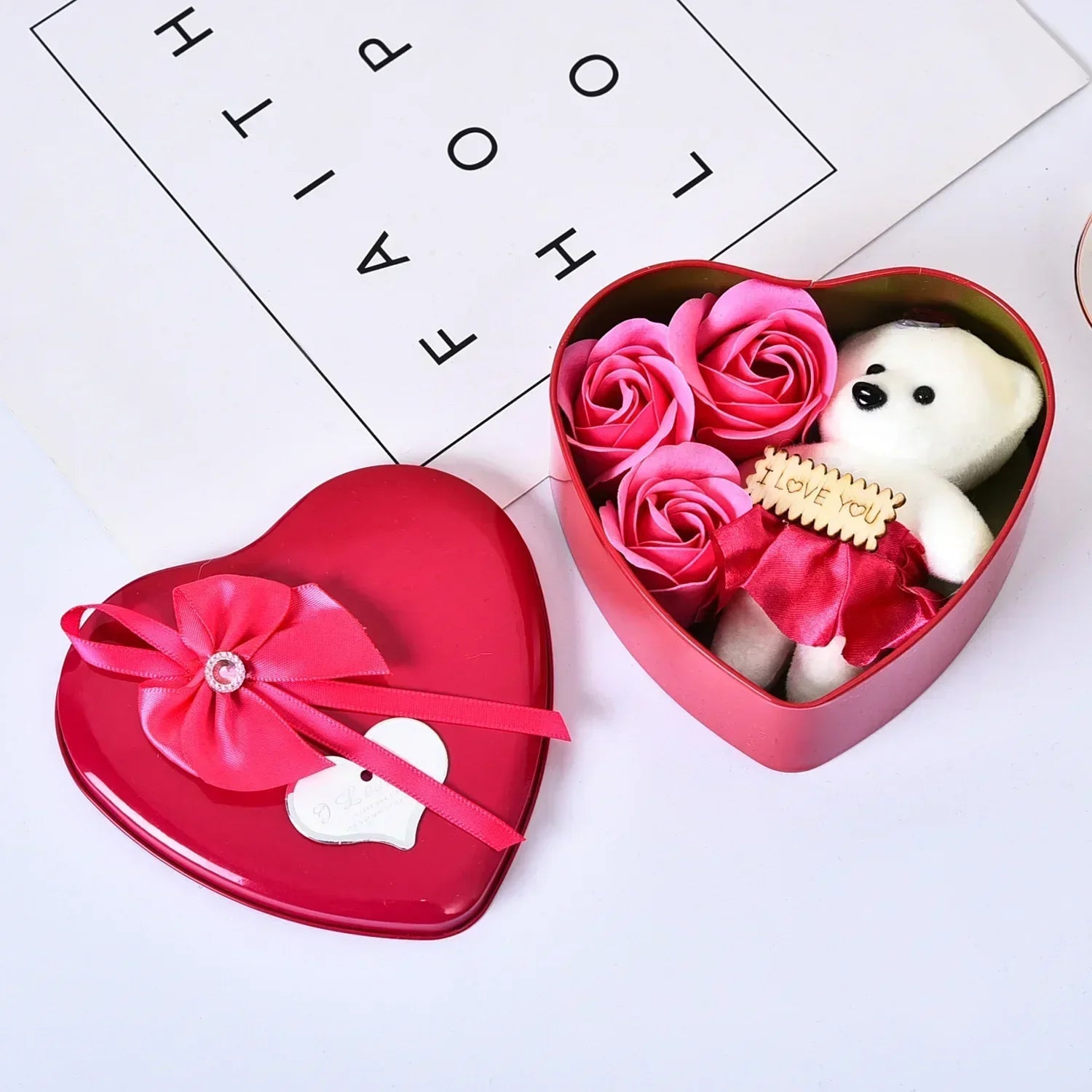 Valentines Day Rose Love Gift Box Bear Soap Romantic Mother Day Gift Wedding Birthday Flower Room Decoration Home Party Supplies Quick Pick Grocers