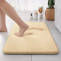 Thickened solid color absorbent carpet flannel bathroom floor mat bathroom entrance non-slip door mat Quick Pick Grocers