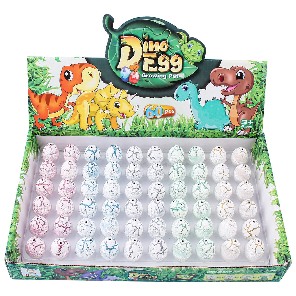 Sunpao 60pcs Magic Dinosaur Eggs Hatching in Water Growing Dinosaur Egg Animal Breeding Educational Toys for Children Kids Gifts Quick Pick Grocers