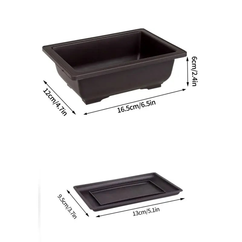 Rectangular Flowerpots Plastic Bonsai Plants Pot Square for Flower Balcony Garden Yard Landscape Bonsai Pot Trays Home Decor Quick Pick Grocers