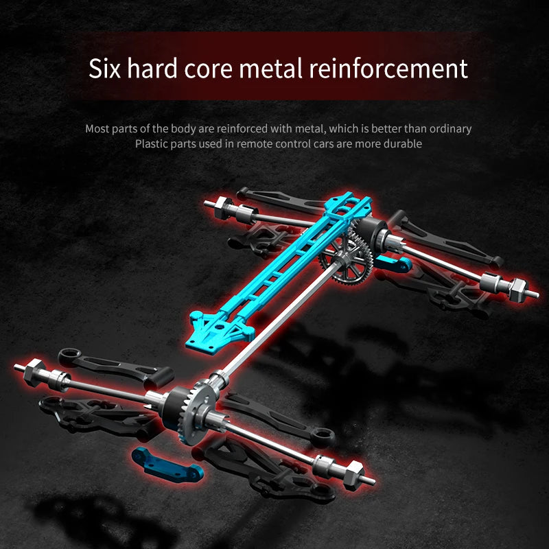 16103PRO 2.4GHz 70KM/H Professional RC Car: Brushless Motor, 1:16 Scale 4WD High-Speed Off-road Climbing Vehicle Wtith LED Light Econic Blanks