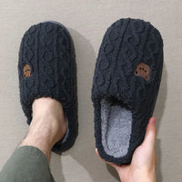 Winter Fluffy Shoes Women Cotton Slippers Cartoon Bear Thick Sole Warm Slides Men Female Couple House Indoor Plush Flat Shoes Purest Peak