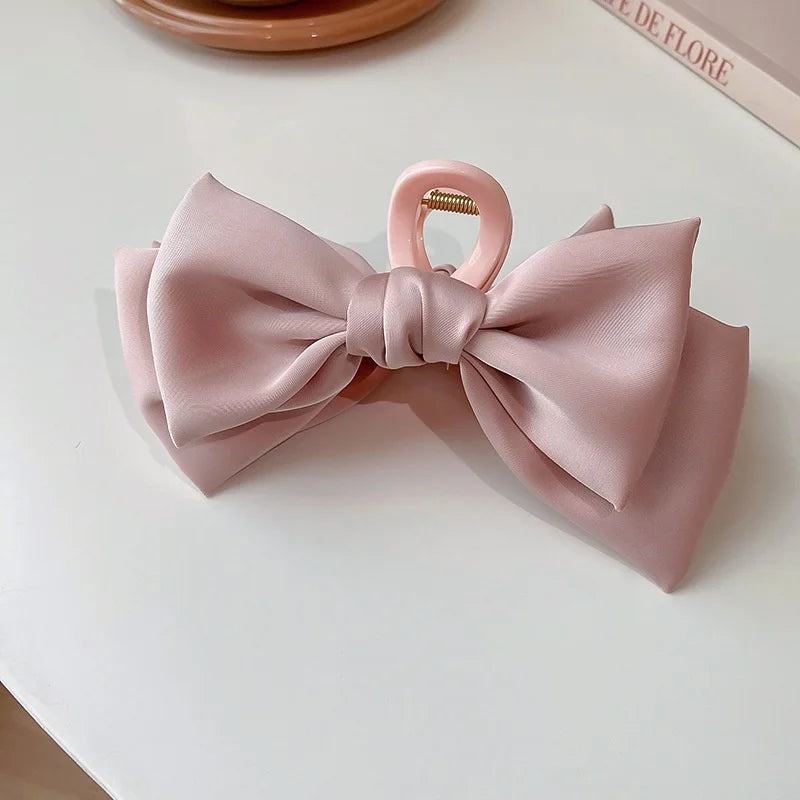 Fashion Women Bow Hairpin Korean Version Of Solid Color Butterfly Satin Hair Clips Girls Hair Accessories Headwear Quick Pick Grocers