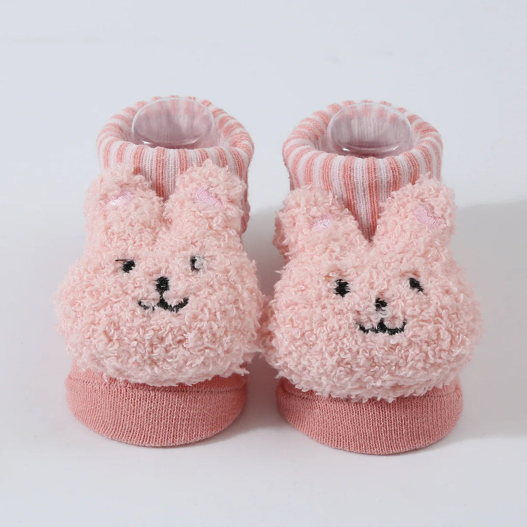 Cute Cartoon Doll Newborn Socks Spring New Baby Soft Solid Prewalker Knitted Sock For Girls Boys Infant Knitting Floor Socks Quick Pick Grocers