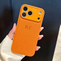 Custom Name Phone Case For iPhone 17 16 15 14 13 Pro Max Plus Air 3D Hot Stamping Faux Leather Cover Couple Gift Quick Pick Grocers