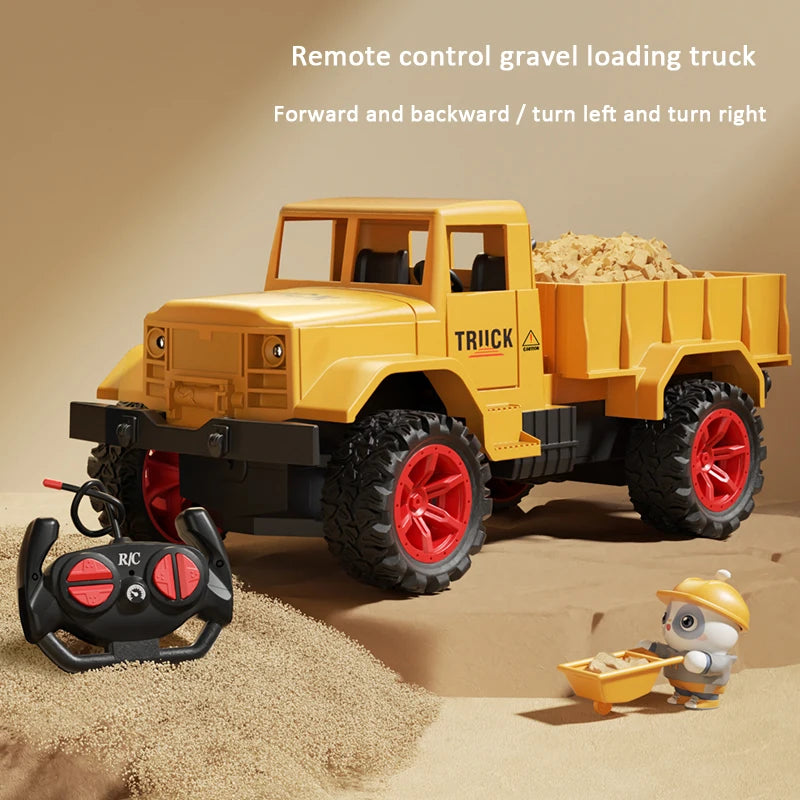 Alloy Remote Control Excavator Toy Car with Lights Sound Effect Electric Excavator Automobile Engineering Vehicle Children Gifts Econic Blanks