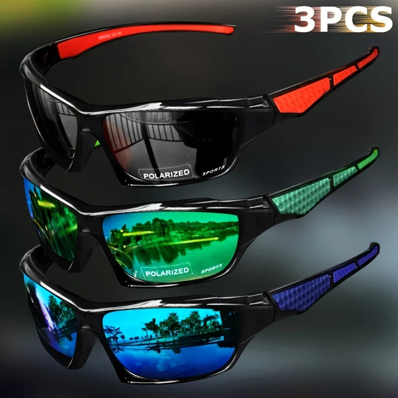 1/3PCS Sports Polarized Sunglasses for Men Lightweight Night Vision Male Shades Cycling Driving Fishing Fashion Mirror Sunglass Quick Pick Grocers