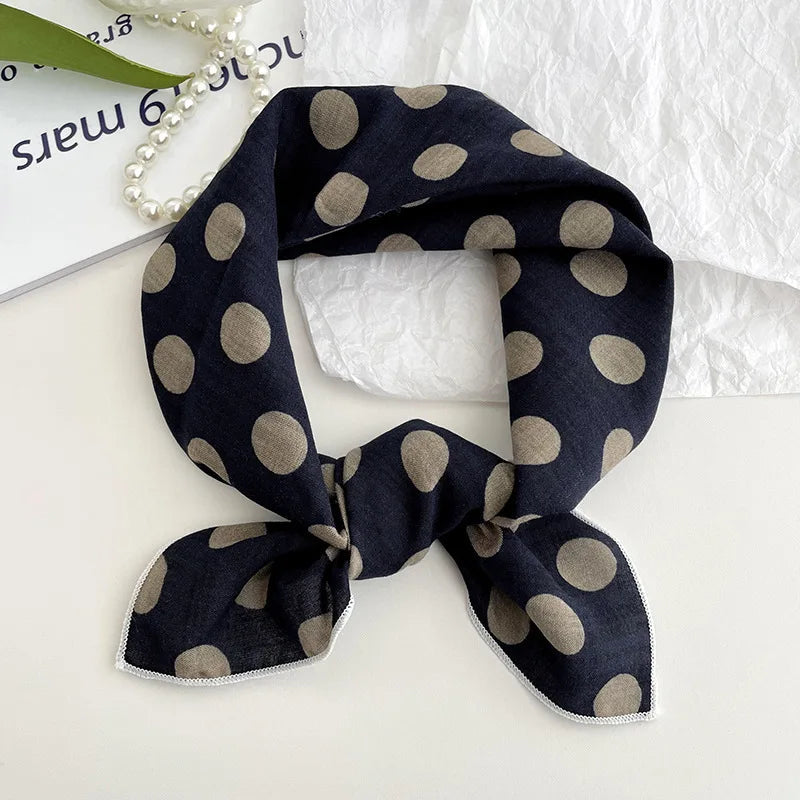 55cm Laies Headband Cotton Linen Square Scarf Women Korean College Girls Fashion Spring Autumn New Style Elegant Neck Scarves Quick Pick Grocers