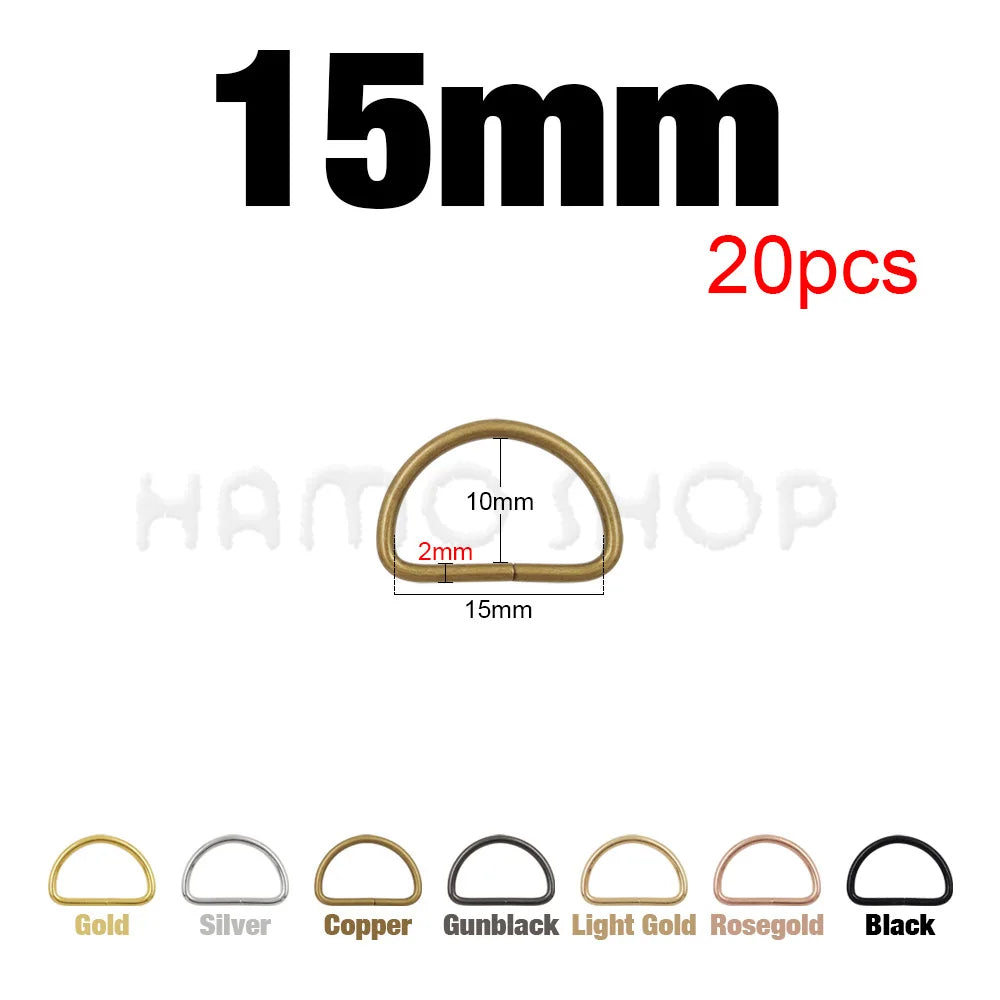 20-1000pcs Metal D Ring Adjustable Buckle Clasp For Webbing Backpacks Straps Bags Cat Dog Collar Chain Buckles DIY Accessorie Quick Pick Grocers
