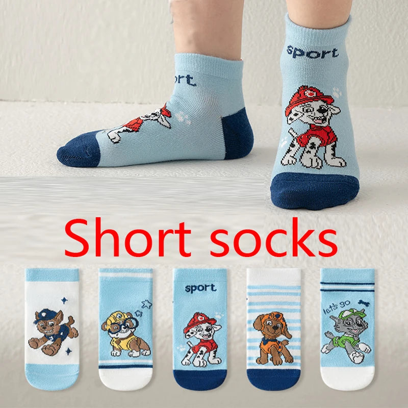5 Pairs Paw Patrol Kids Socks Cotton Boys Cute Cartoon Socks for Children Baby Casual Socks Spring and Summer Boys Socks Quick Pick Grocers