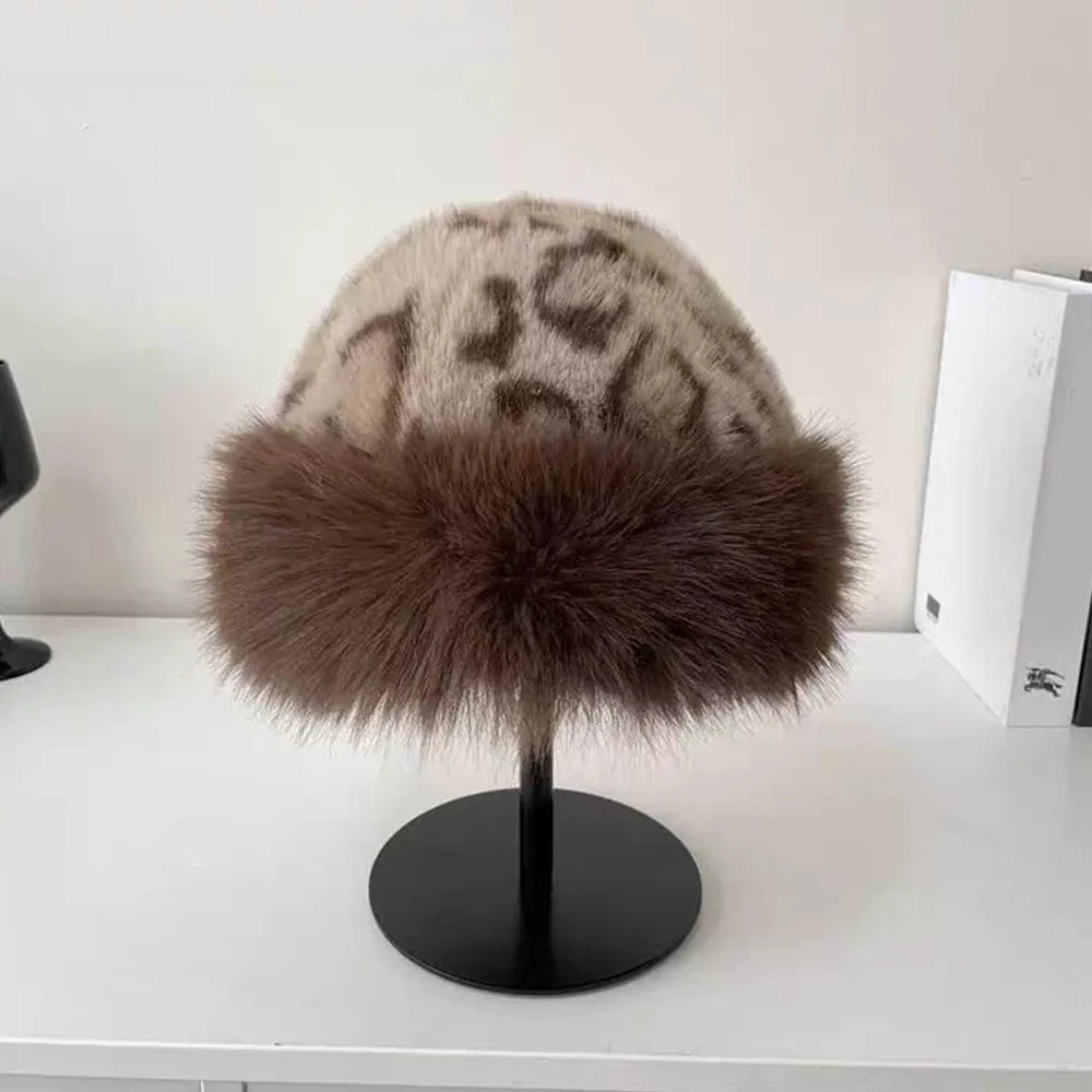New Fluffy Fur Women's Winter Hat Winter Snow Ski Cap Female Faux Fur Thick Warm Windproof Hat Russian Hat Mink Fisherman's Hat Purest Peak