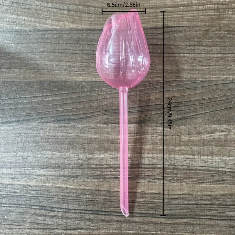 Pink tulip plant watering balls, suitable for indoor and outdoor plants, automatic plant drippers, and automatic watering Quick Pick Grocers