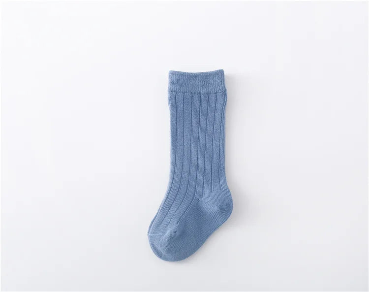 Lawadka 0-5Years Kids Boys Girls Socks Cotton Solid Striped Soft Baby Knee Long Children's Socks School Sport Baby Sock 12 Color Quick Pick Grocers
