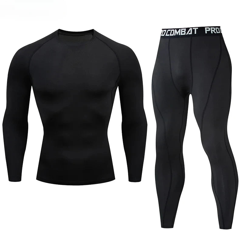 2pcs Men's Compression Sportswear Suit Elastic Training Yoga Sets Workout Jogging Fitness Clothing Tracksuit Pants Sporting Quick Pick Grocers