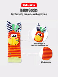 4pcs/Set Baby Infant Wrist Rattle Socks Toys 0-12 Month Girl Boy Early Educational Development Cute Toddlers Sensory Gifts Purest Peak