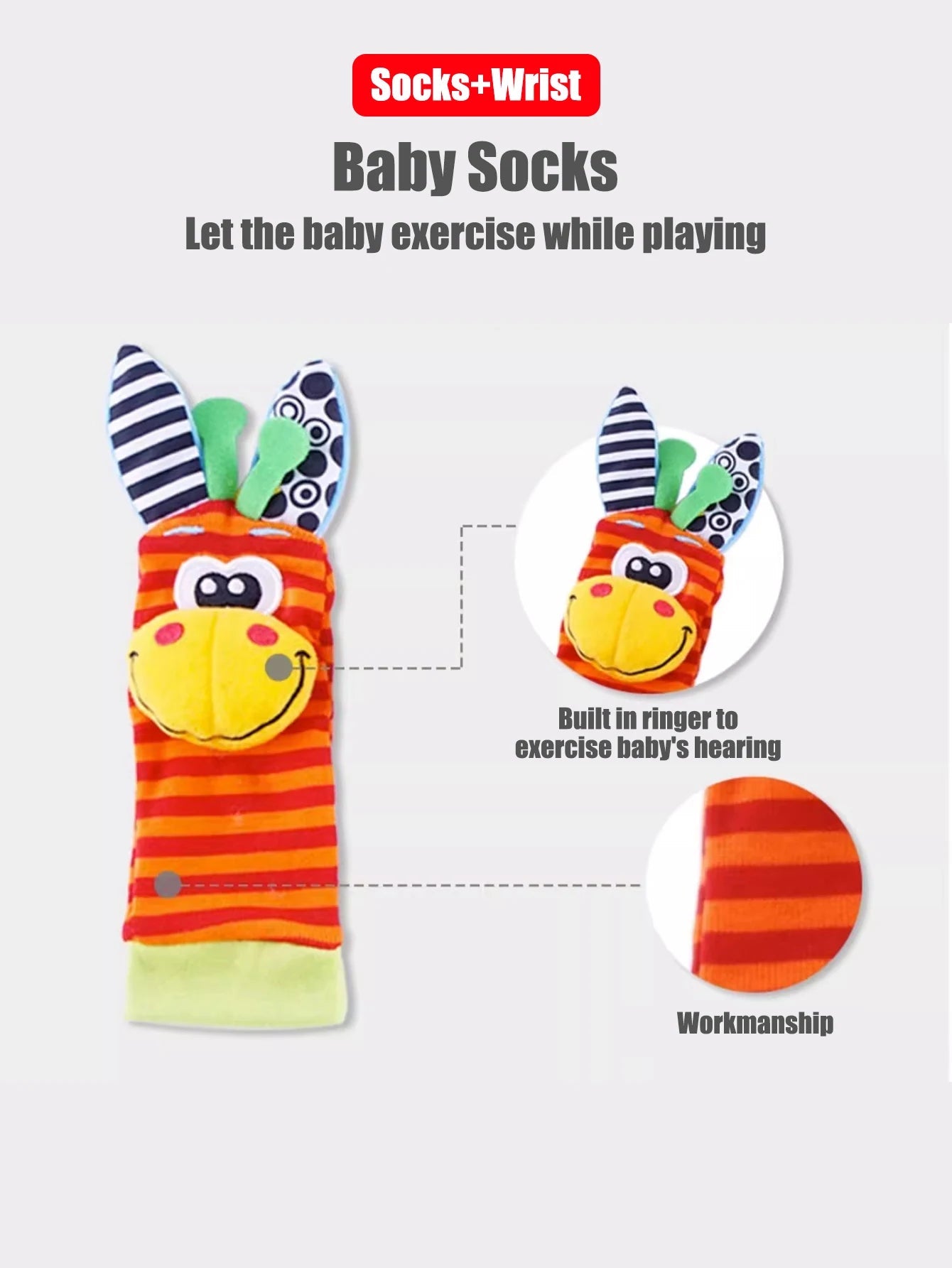 4pcs/Set Baby Infant Wrist Rattle Socks Toys 0-12 Month Girl Boy Early Educational Development Cute Toddlers Sensory Gifts Purest Peak