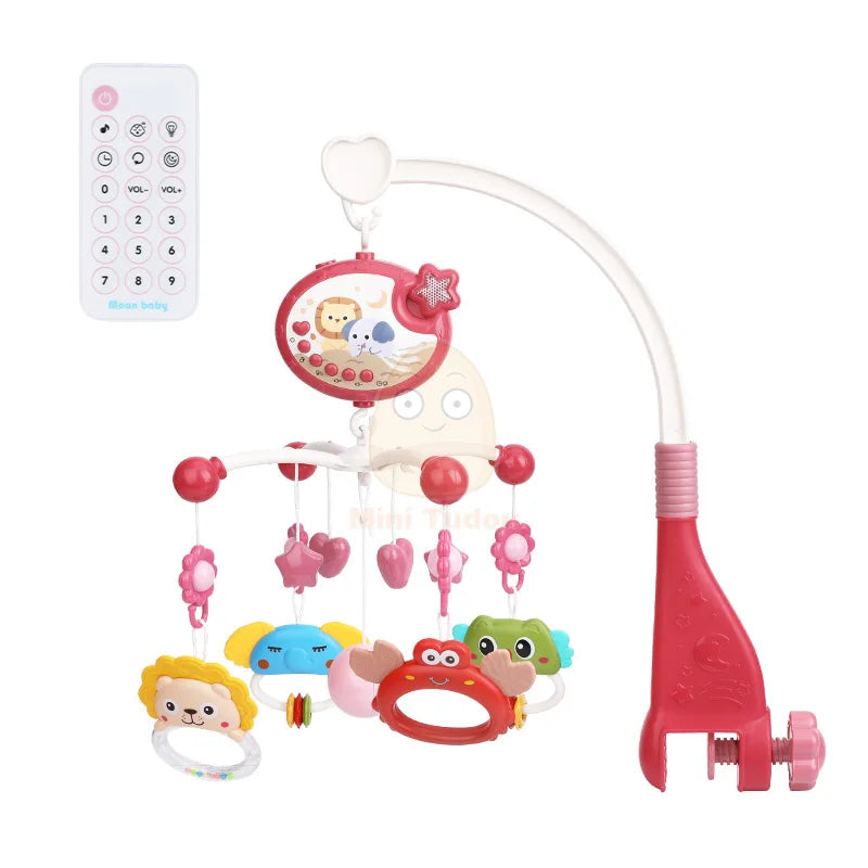 Baby Crib Mobile Rattle Toy For 0-12 Months Infant  Rotating Musical Projector Night Light Bed Bell Educational For Newborn Gift Purest Peak